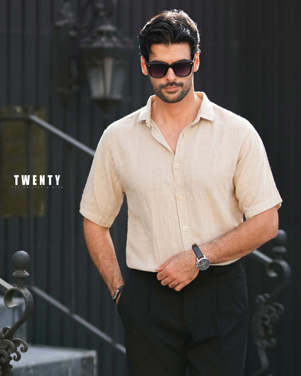 پیراهن لنین آستین کوتاه BMS