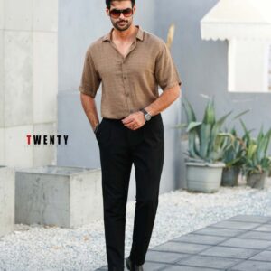 پیراهن لنین آستین کوتاه  BMS