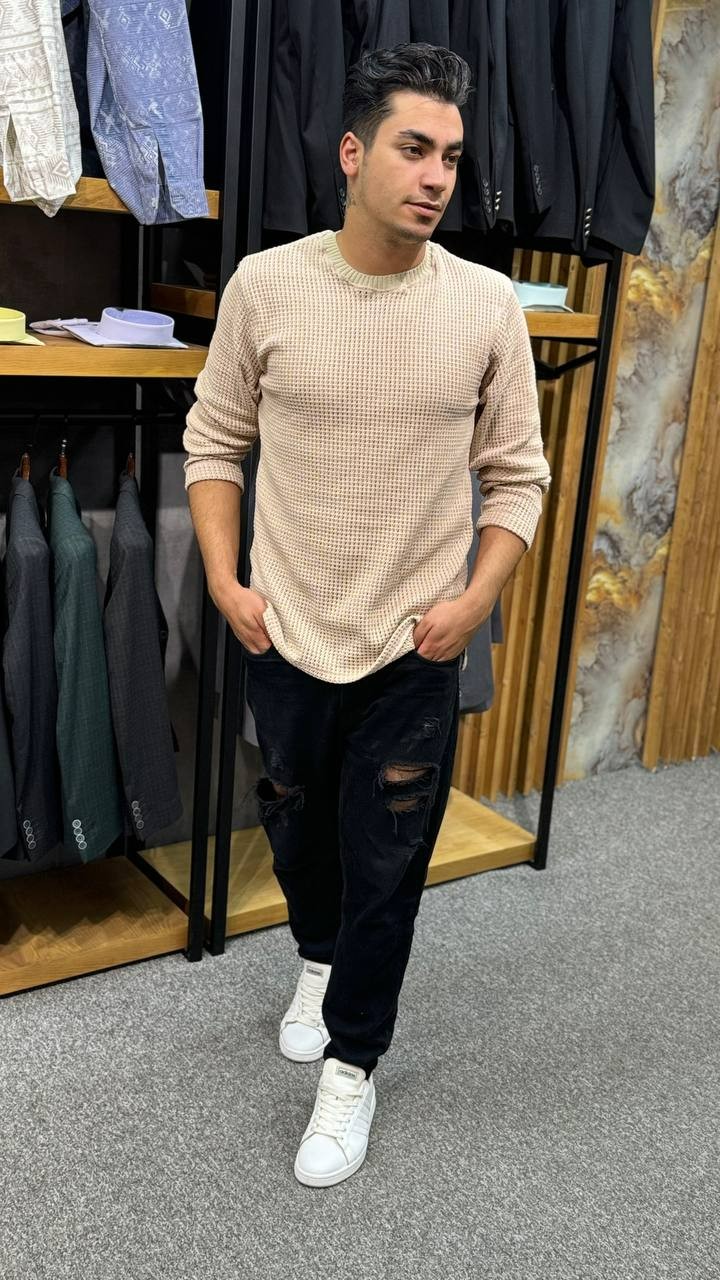 بافت یقه گرد پارچه ترک