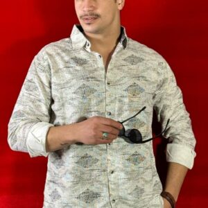 پیراهن اسپرت کنفی نخ ترک چاپی