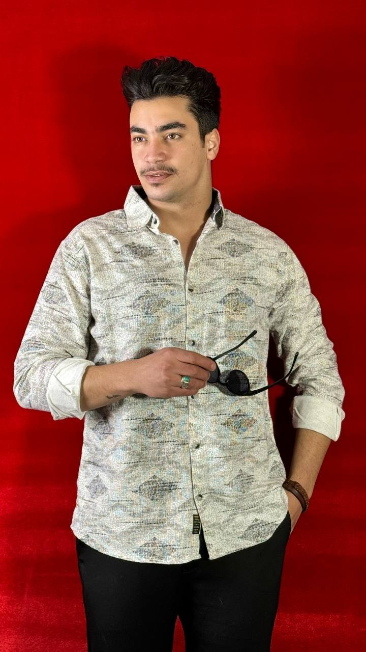 پیراهن اسپرت کنفی نخ ترک چاپی