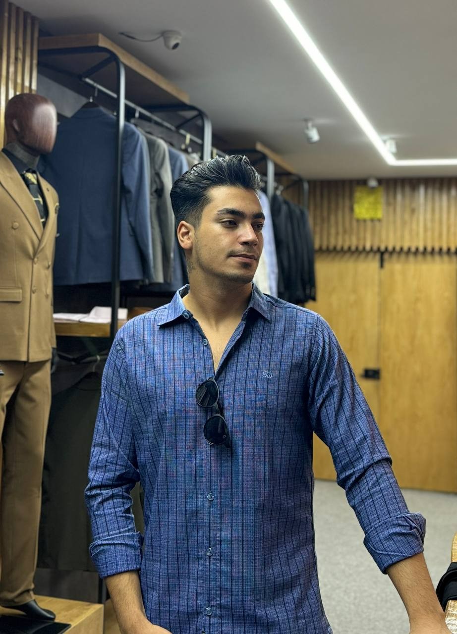 پیراهن اسپرت نخ پنبه راه راه