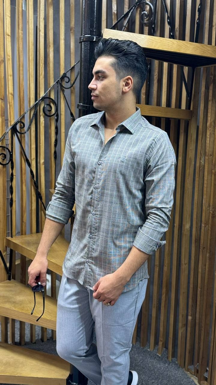 پیراهن اسپرت نخ پنبه راه راه