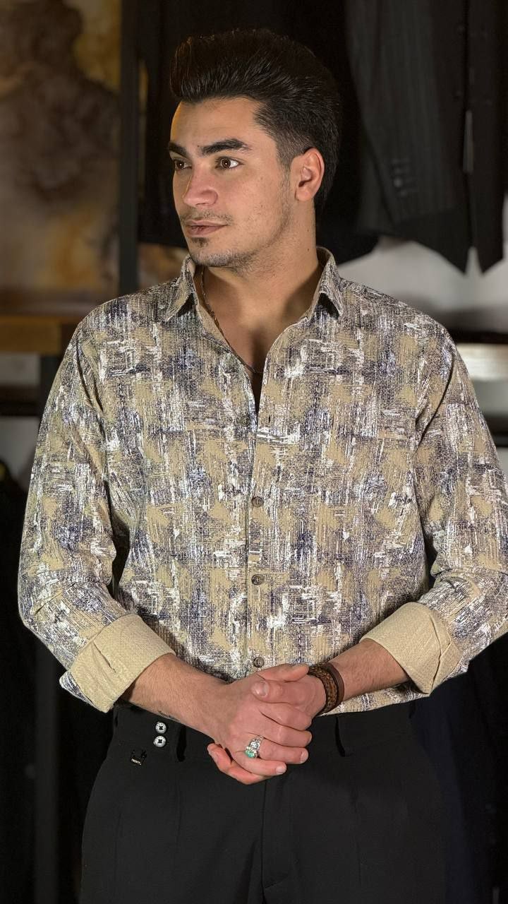 پیراهن اسپرت بیسکویتی چاپی