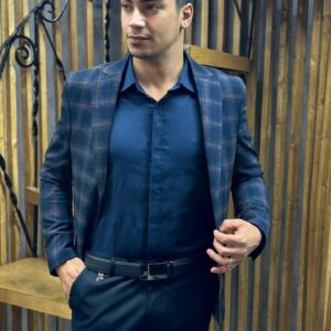 کت  تک چهارخونه کنفی