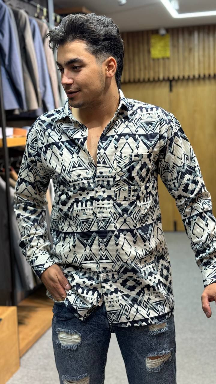 پیراهن اسپرت موهر چاپی