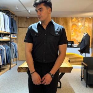  پیراهن آستین کوتاه کتان دوجیب فروشگاه توانتی من