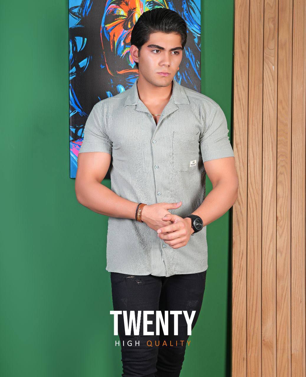 پیراهن آستین کوتاه آیراش یقه انگلیسی فروشگاه توانتی من