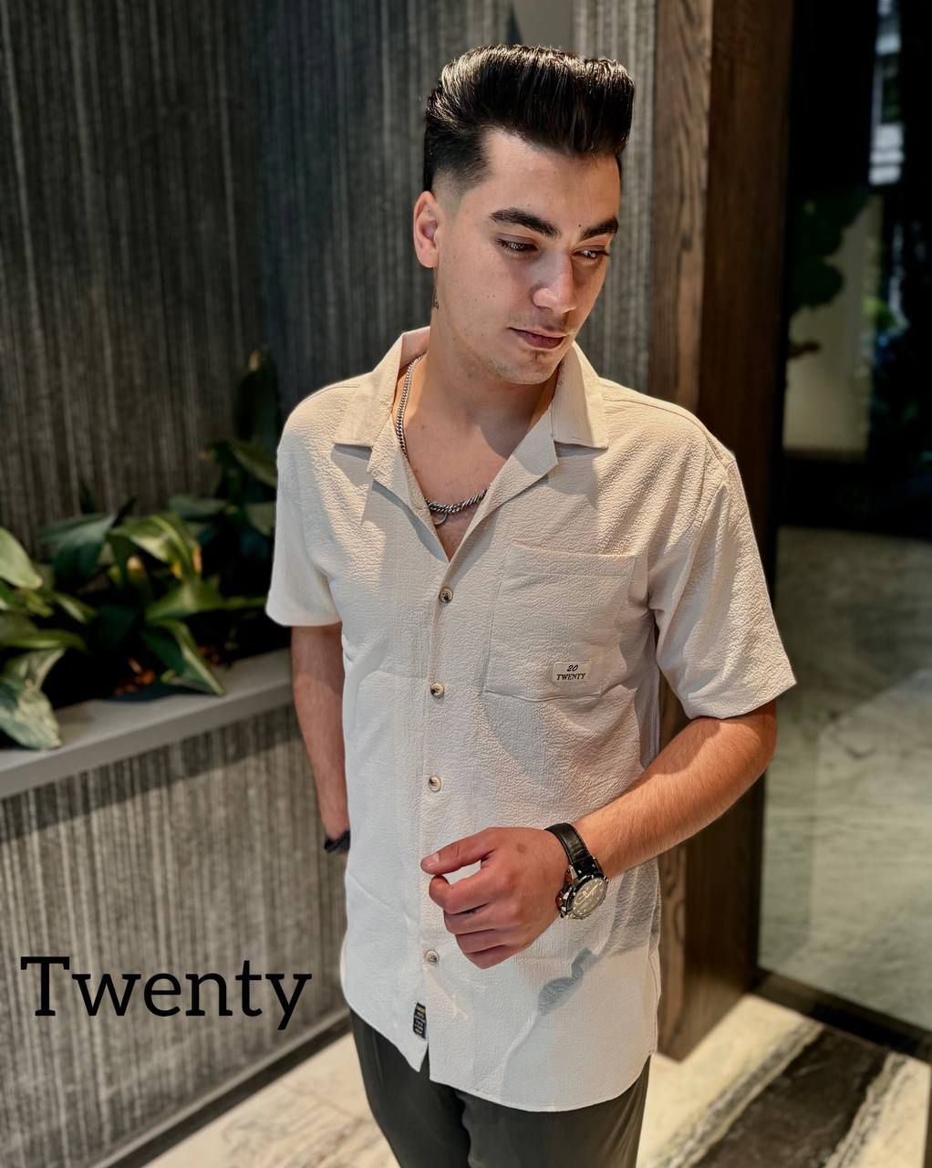 پیراهن آستین کوتاه یقه انگلیسی کنزو فروشگاه توانتی من