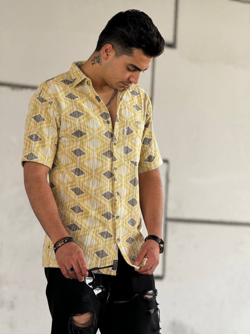 پیراهن آستین کوتاه بوکله ترک