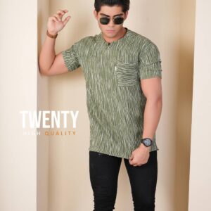 پیراهن آستین کوتاه طرحدار کنزو یقه کوبایی فروشگاه توانتی من